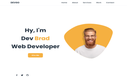 DevGo - Responsive Onepage Personal Portfolio HTML Template Landing Page Template