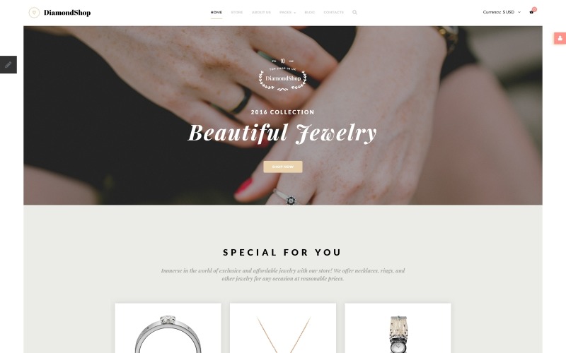 DiamondShop - Jewelry Store Joomla Template