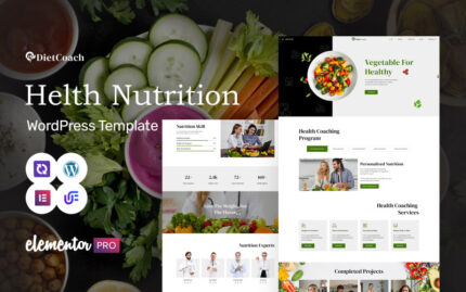 Diet Coach - Dietitians And Nutritionists WordPress Elementor Theme WordPress Theme