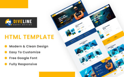 Diveline - Scuba Diving HTML Template Website Template