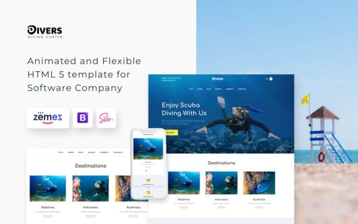 Divers - Diving Center Multipage Classic HTML Website Template