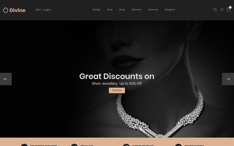 Divine - Jewellery Black PrestaShop Theme