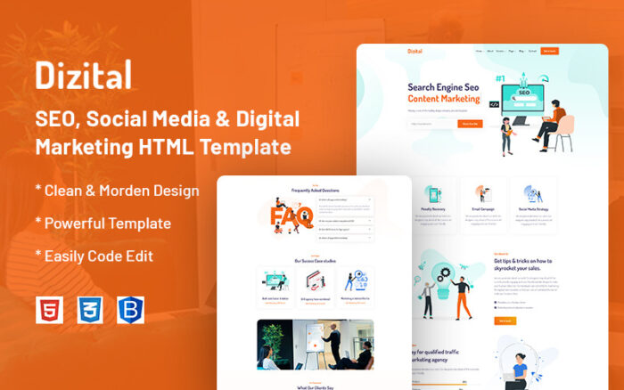 Dizital – SEO, Social Media & Digital Marketing Website Template