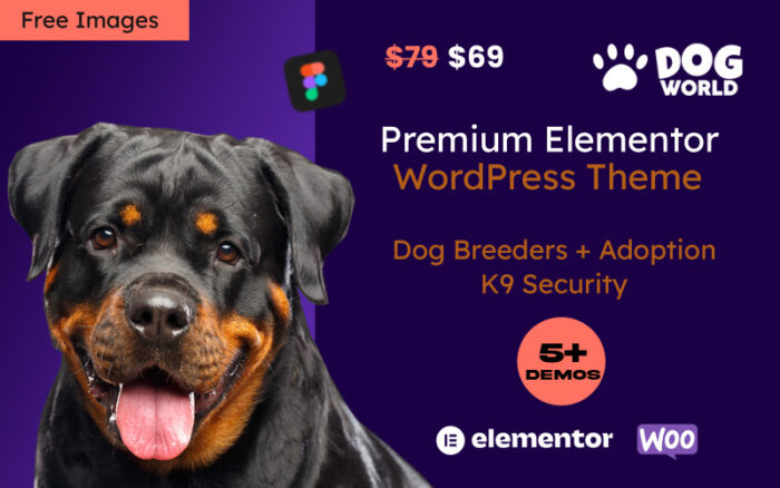 Dogworld - Dog Breeders, K9 And Adoption WordPress Elementor Theme WordPress Theme