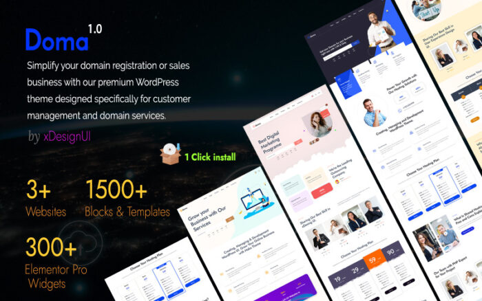 Doma - Domain Name Register and WHMCS Elementor WordPress Theme WooCommerce Theme