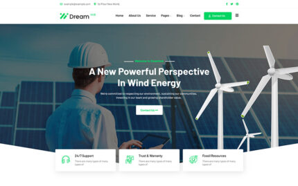 DreamHub Ecology & Solar Energy WordPress Theme