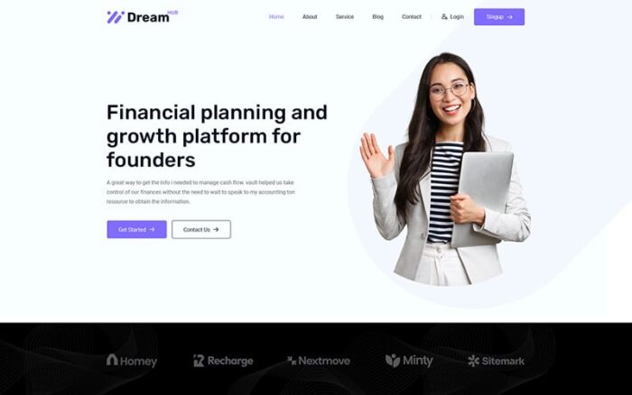 DreamHub Finance and Business HTML5 Template Website Template