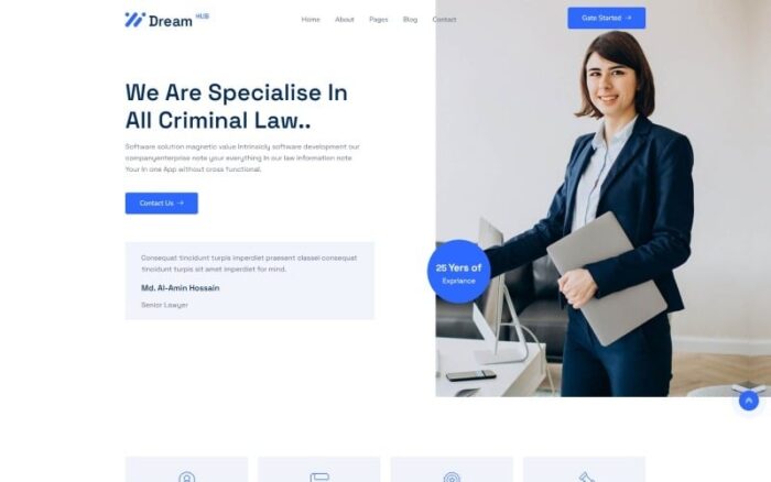 DreamHub - Law Consulting HTML5 Template Website Template