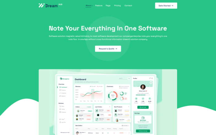 Dreamhub - Software-Company HTML5 Template Website Template