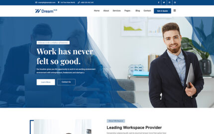 DreamHub Workspace and Office Working WordPress Theme