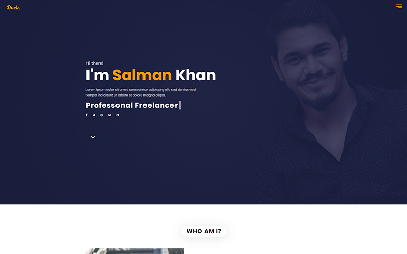 Duck - Personal Portfolio Landing Page Template