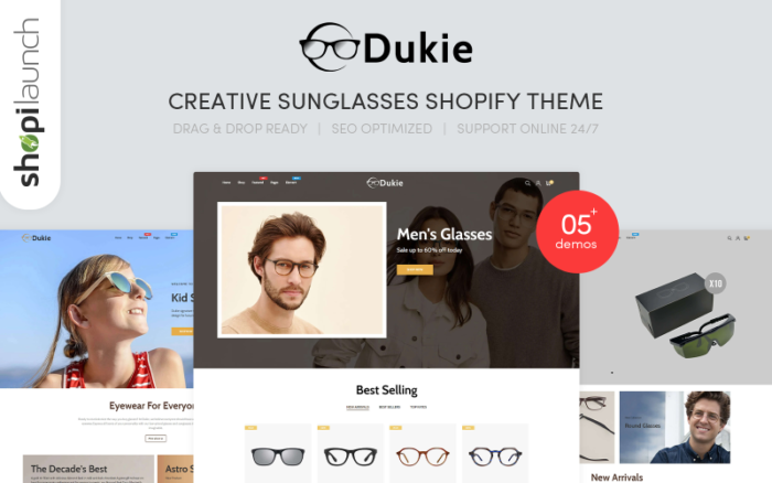 Dukie - Creative Sunglasses Responsive Shopify Theme