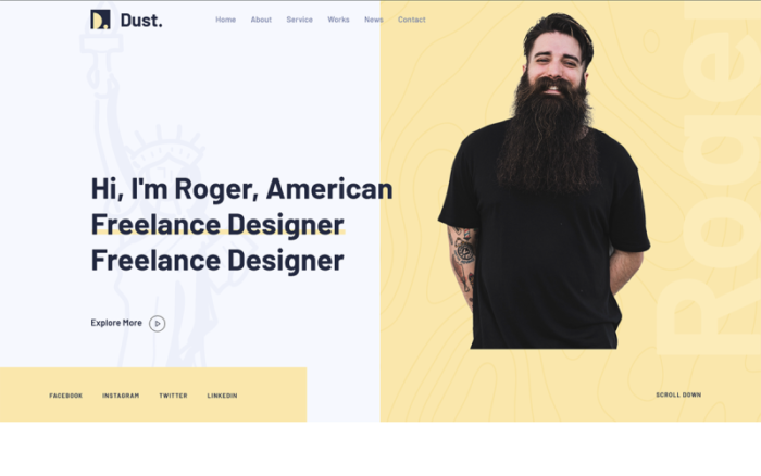 Dust - Resume and Portfolio WordPress Theme