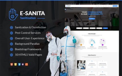 e-Sanita - Sanitation and Pest Control HTML Website Template