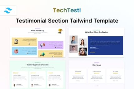 TechTesti - Testimonial Section Tailwind Template