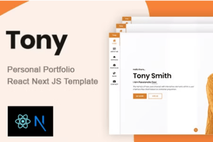 Tony – React NextJs Personal Portfolio Template