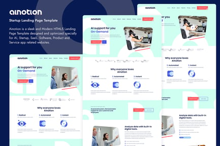 Ainotion Startup Landing Page Template