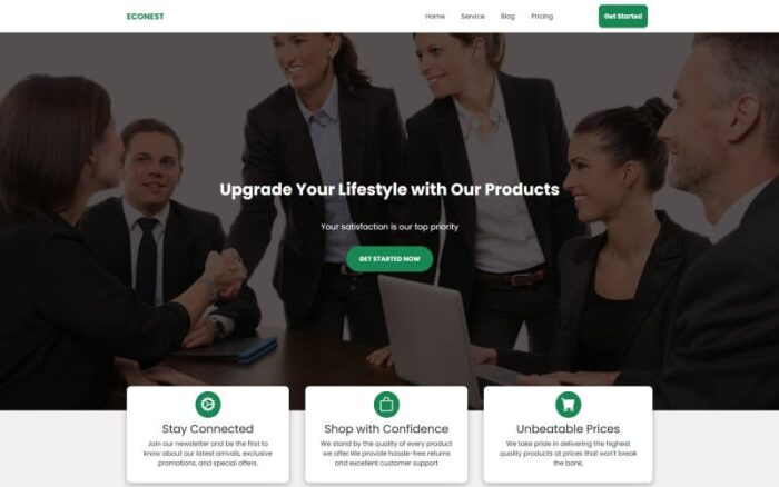 Econest | Startup Landing Page Template