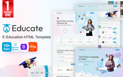 Educate - Online Education & Courses HTML Website Template