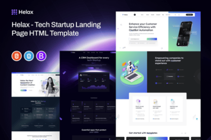 Helax - Tech Startup Landing Page Html Template