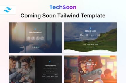 Coming Soon HTML Tailwind Template - Techsoon