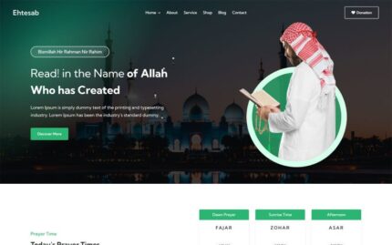 Ehtesab - Islamic Centre and Mosque HTML Template Website Template