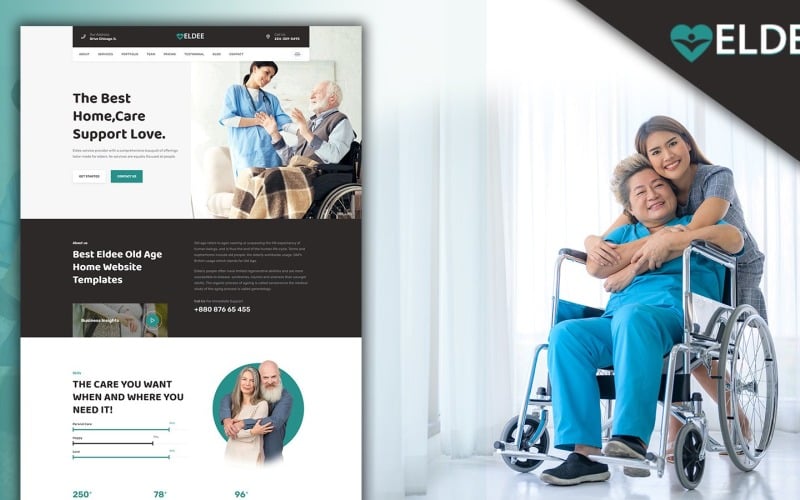 Eldee Elderly House Care Landing Page HTML5 Template Landing Page Template