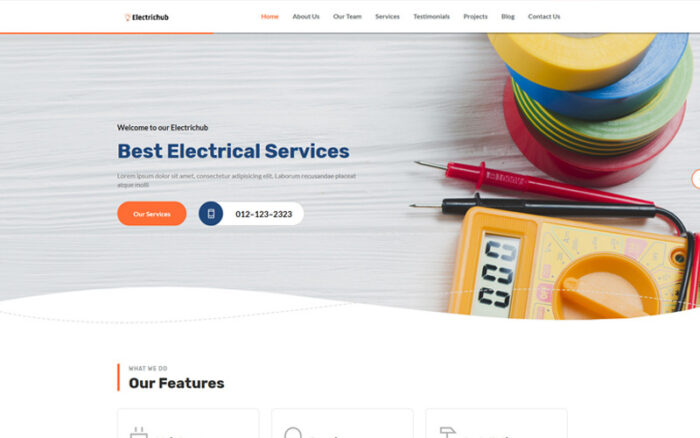 Electrichub Landing Page Template