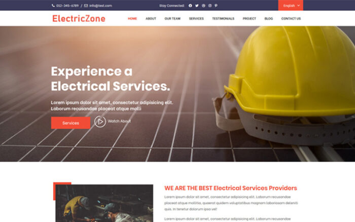 Electriczone Landing Page Template