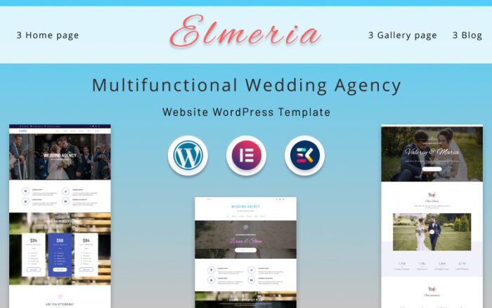 Elmeria | Multifunctional Wedding Agency Website WordPress Theme