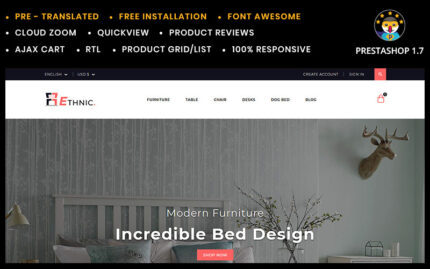 Ethnic Home and Furniture Store PrestaShop Theme