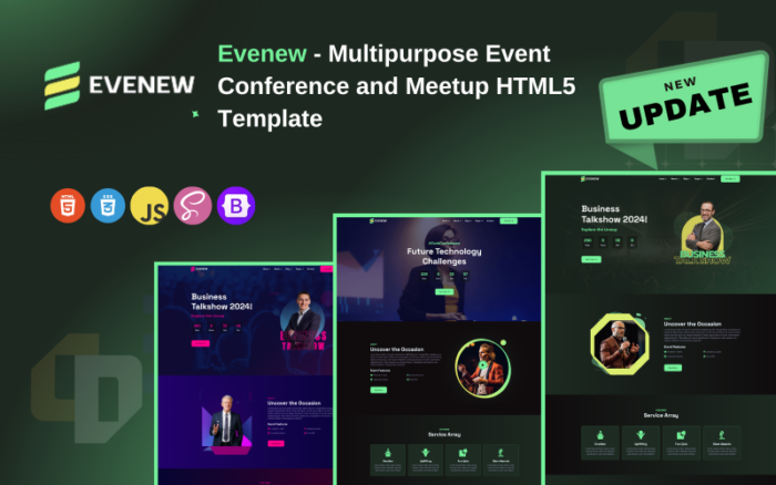 Evenew - Multipurpose Event Conference and Meetup HTML5 Template Website Template