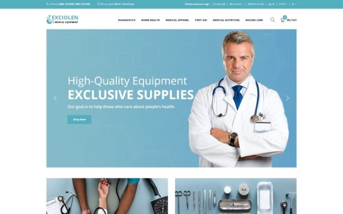 Exciolen - Medical Equipment Store OpenCart Template