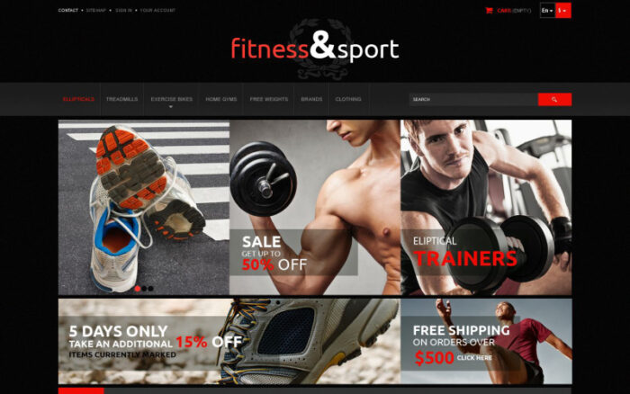 Exercise Fitness Gear PrestaShop Theme