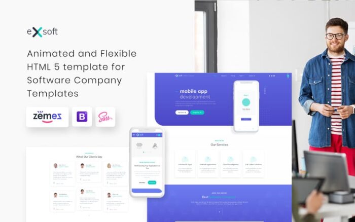 eXsoft - Software Company Responsive Website Template