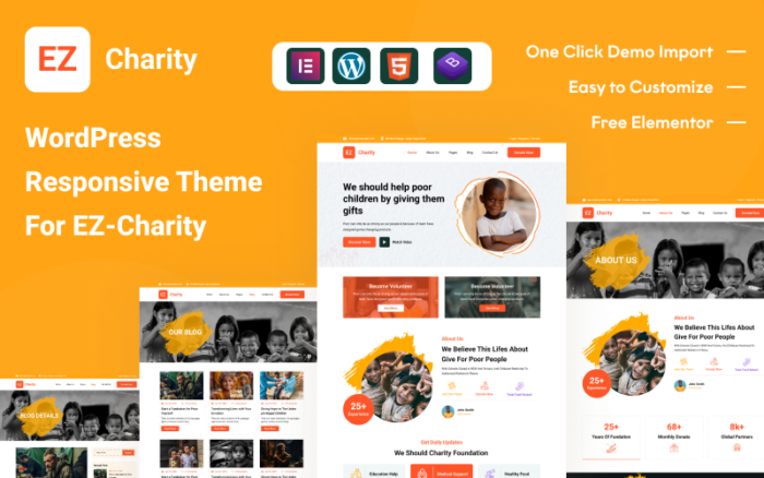 EZ Charity: Comprehensive Resource Center for Charities WordPress Theme