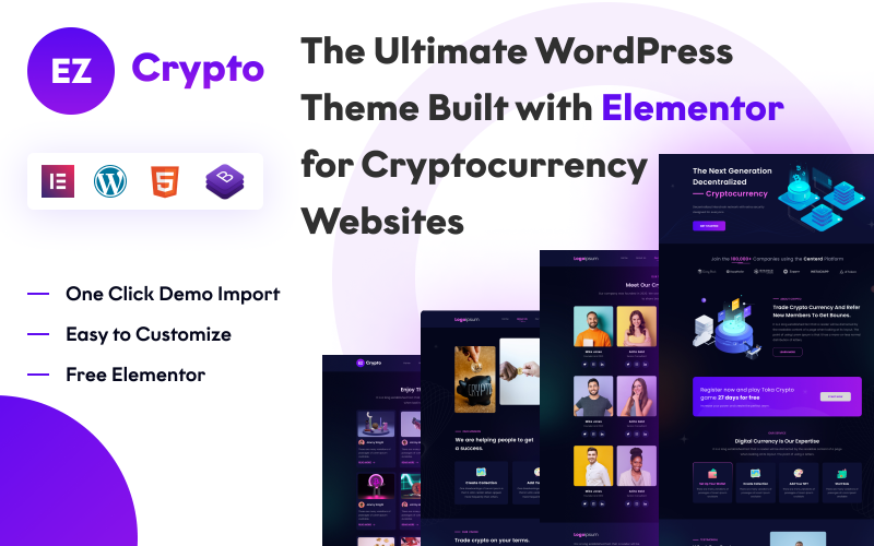 EZ Crypto news Cryptocurrency ICO & Bitcoin ,NFT WordPress Eliminator Theme WordPress Theme