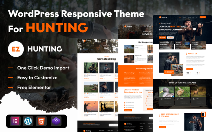 EZ Hunting: A Powerful WordPress Theme for Elevating Your Hunting Business with Elementor