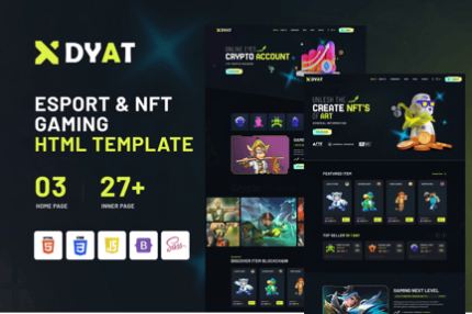 DYAT - eSports and Gaming NFT HTML Template