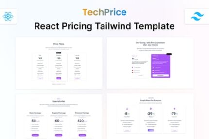 React Tailwind Pricing Table Template - Techprice