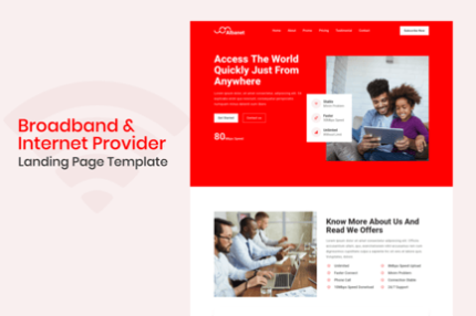 Broadband Internet Provider Landing Page Template