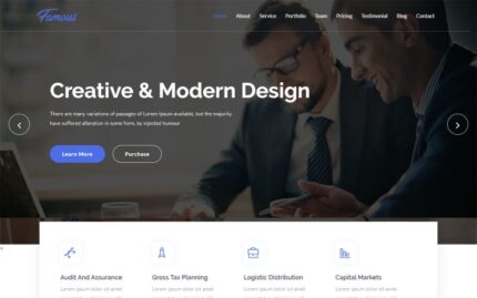 Famous - Digital Corporate Business HTML Landing Page Template