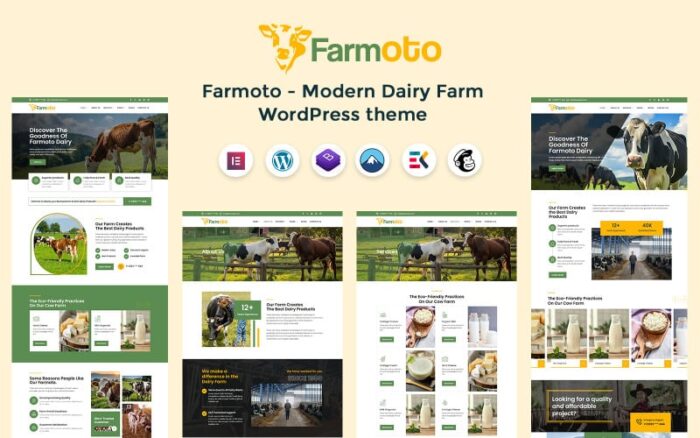 Farmoto - Modern Cow and Dairy Farm Wordpress Theme WordPress Theme