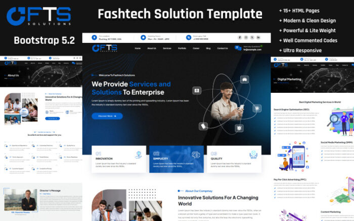 Fashtech Solutions Multipurpose HTML Template Website Template