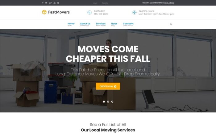 Fast Moving - Transportation & Moving Services WordPress Theme