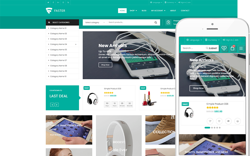 Faster - Multipurpose Theme WooCommerce Theme