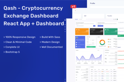 Qash - Cryptocurrency Exchange Dashboard React App