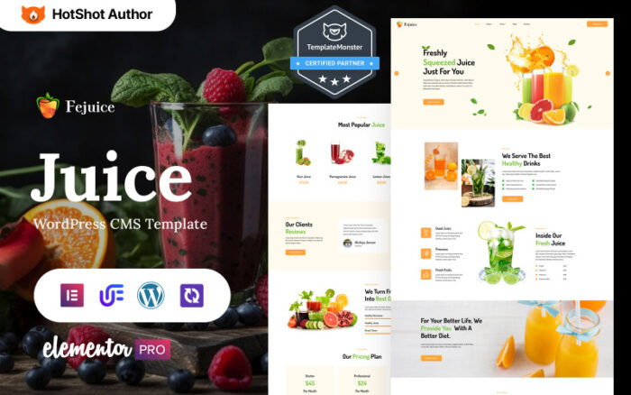 Fejuice - Fruit juice And liquid WordPress Elementor Theme WordPress Theme