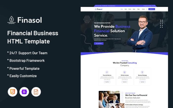 Finasol – Financial Business Website Template