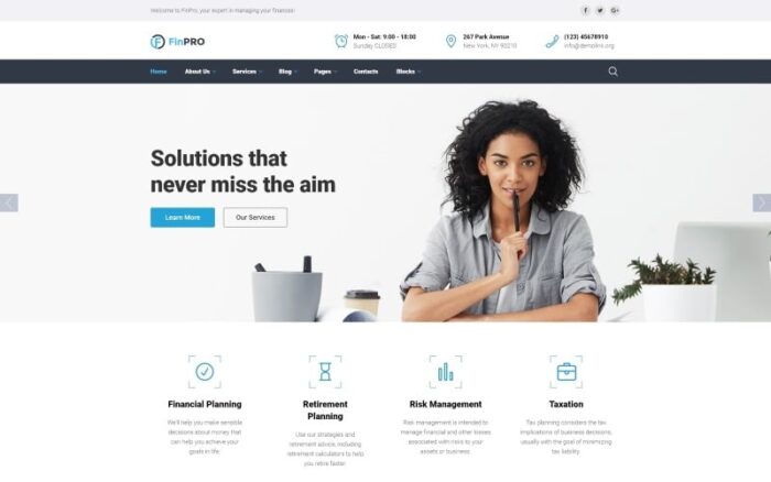 FinPRO - Financial Ready-to-Use Website Template